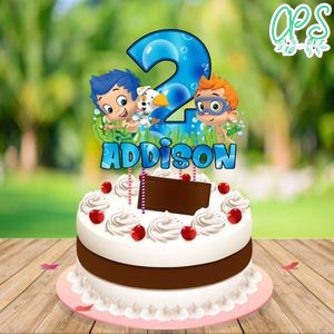 Bubble Guppies Birthday Cake Topper Template Printable Instant Download
