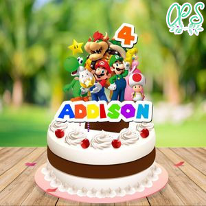 Super Mario Birthday Cake Topper Template Printable Instant Download