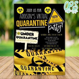 Printable Quarantine Birthday Party Invitation Instant Download