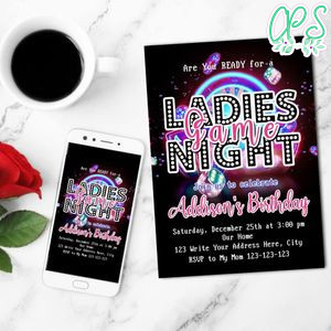 Ladies game night Invitation Template to Print at Home Instant Download
