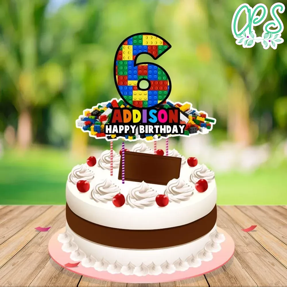 Lego Birthday Cake Topper Template Printable DIY | Partyinvitedesign