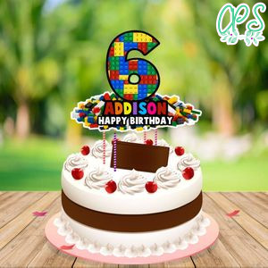 Lego Birthday Cake Topper Template Printable Instant Download