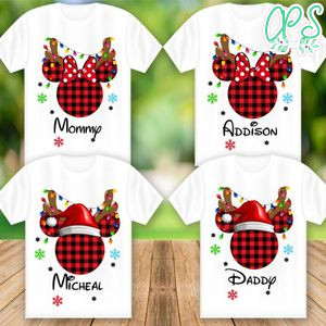 Mickey Mouse Minnie Mouse Family Matching Christmas PNG File Templates