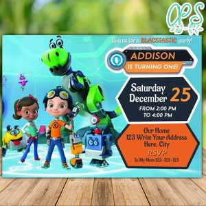 Printable Rusty Rivets Birthday Party Invitation Instant Download