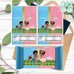 Touchdown or Tutus Candy Bar Wrapper Digital File Printable Instant Download