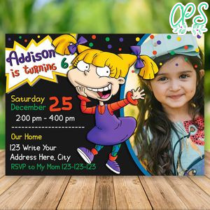 Editable ANGELLICA Rugrats Birthday Flyer With Photo Instant Download