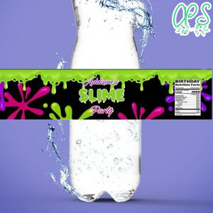 Slime Water Bottle Label Template to Print at Home Instant Download