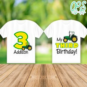 Customizable Tractor Birthday Boy Iron On Transfer Tshirt Instant Download