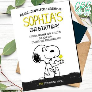 Snoopy Invitation Customizable Template Instant Download