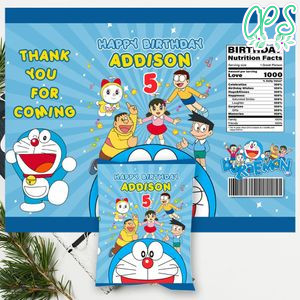 Doraemon Chip Bag Digital File Printable Instant Download