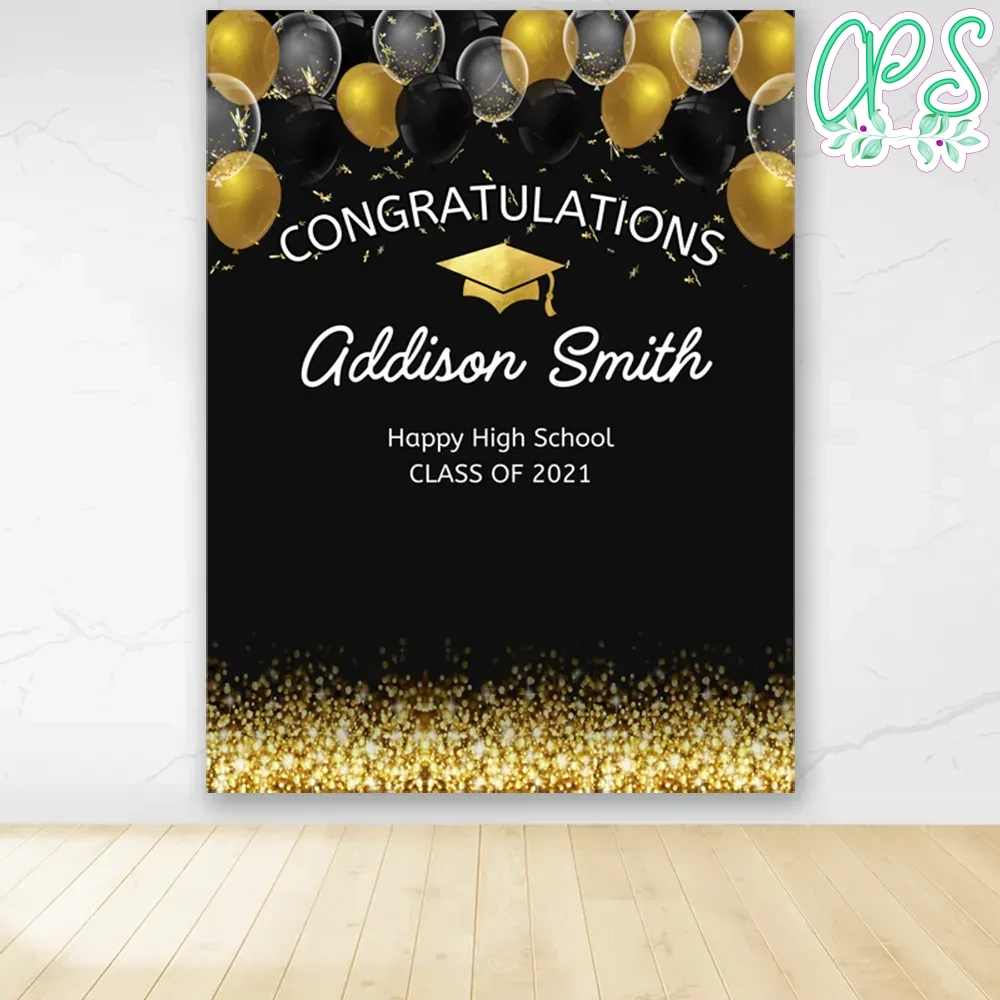 College Graduation Backdrop Digital File Template DIY | CustomPartyShirts
