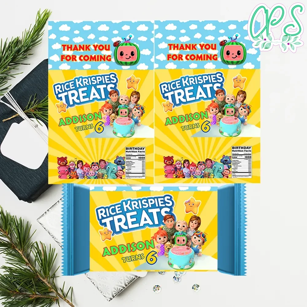 Cocomelon Rice Krispie Treat Digital File Printable DIY | CustomPartyShirts