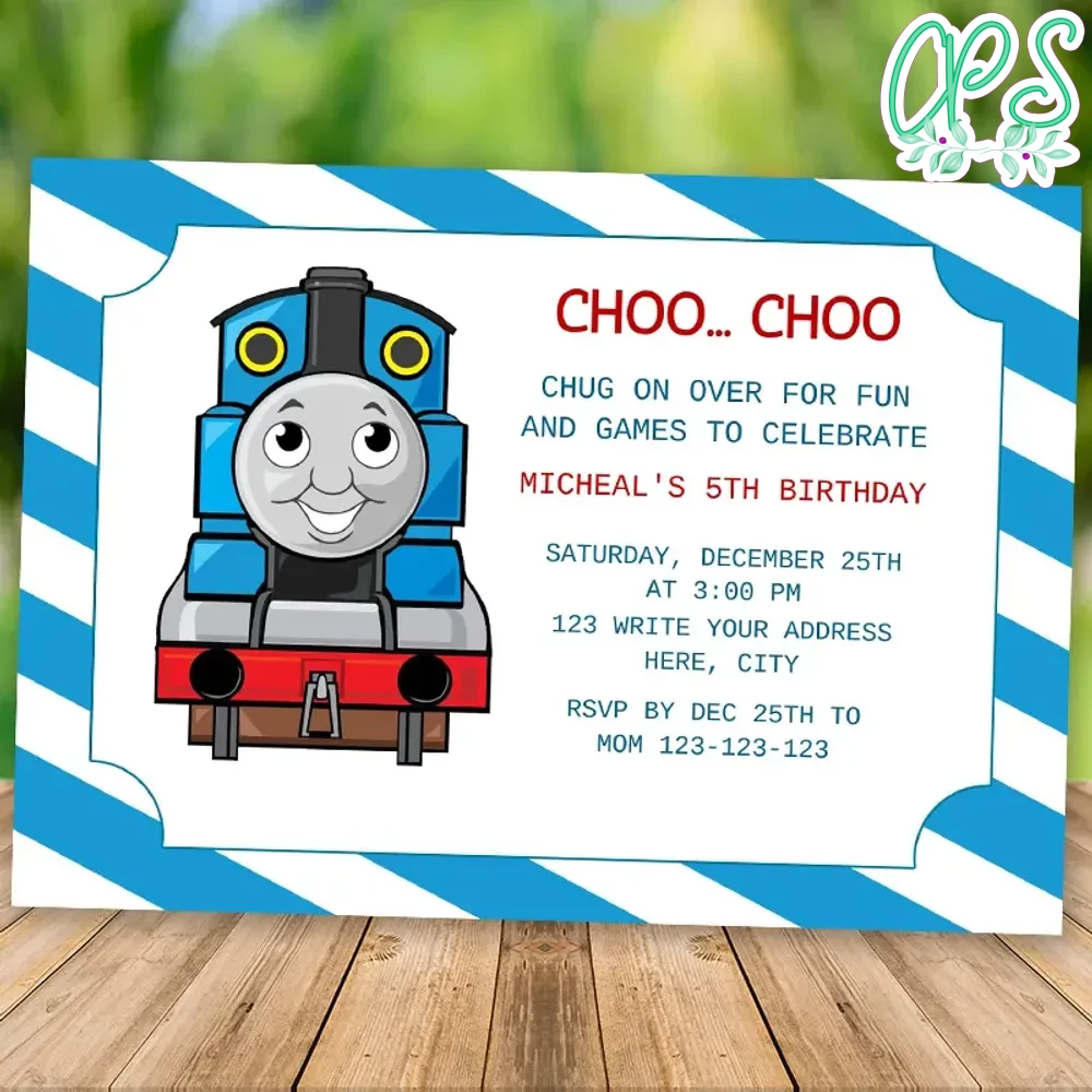 Editable Thomas the Tank Engine Birthday Invitation Digital File ...