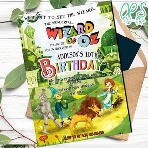 The wizard of oz Invitation Template to print at home Instant Download