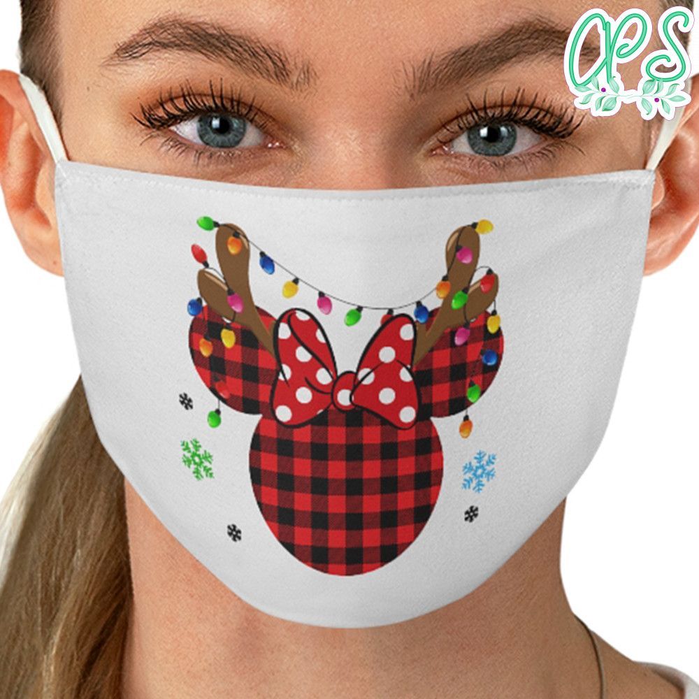 Minnie Mouse Christmas Washable Face Mask - Disney Christmas Face Mask