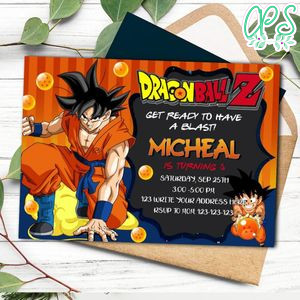 Dragon Ball Goku Invitation Template to Print at Home Instant Download