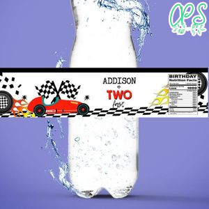 Two fast Birthday Water Bottle Label Template to Print at Home Instant Download