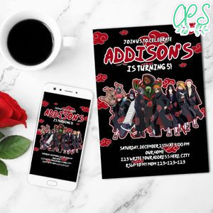 Akatsuki Invitation Customizable Template Instant Download