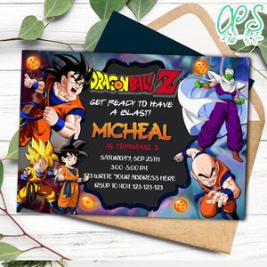 Dragon Ball Z Invitation Customizable Template Instant Download