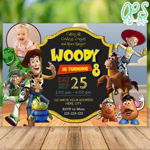 Printable Woody Toy Story 4 Invitation With Photo Instant Download