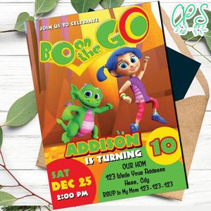 Bo on the Go Invitation Template to print at home Instant Download