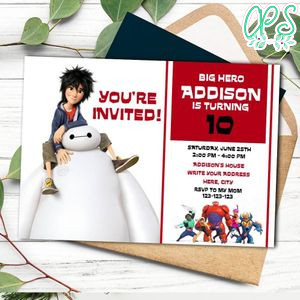 Big hero 6 Birthday Flyer Template to Print at Home Instant Download