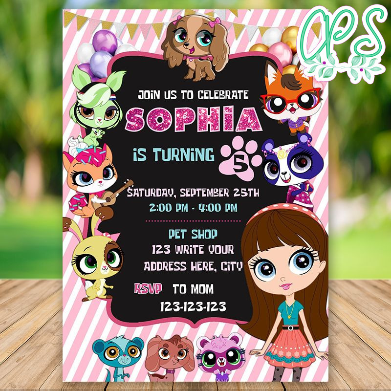 Editable Little Pet Shop Birthday Invitation Instant Download ...