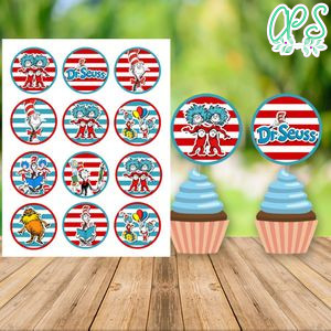 Dr. Seuss Cupcake Topper Digital File Printable Instant Download