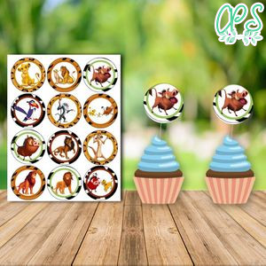 Editable 12x Lion King Cupcake Toppers Instant Download