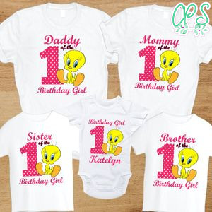Tweety bird family birthday party shirts