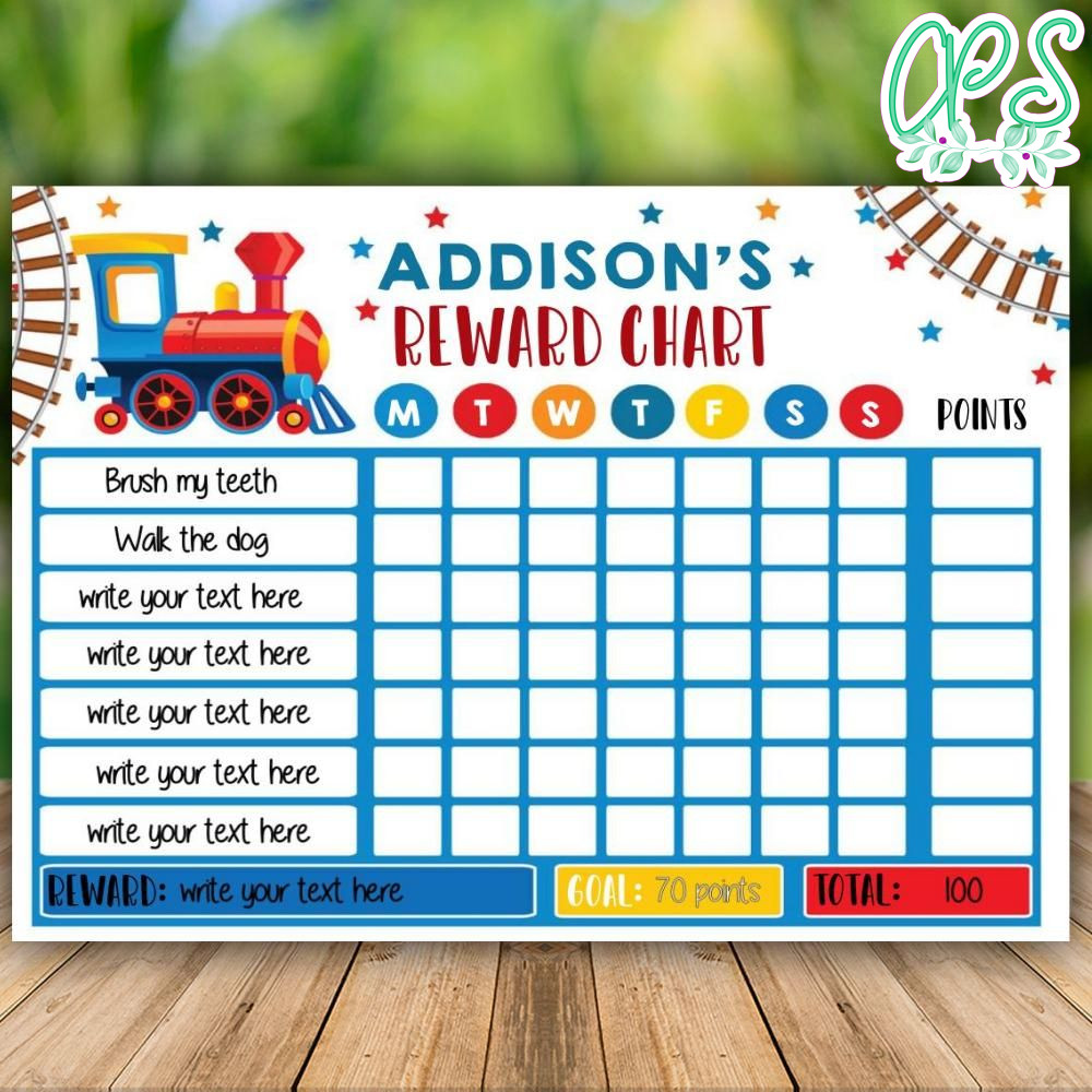 Printable Choo Choo Train Kids Routine Chart Instant Download ...