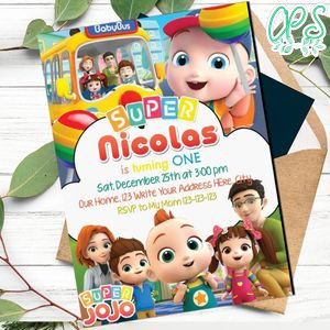 Super JoJo Birthday Invitation Template to Print at Home Instant Download