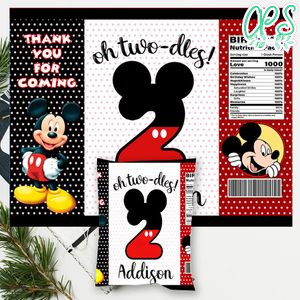 Oh Twoodles Mickey Mouse Birthday Chip Bag Digital File Instant Download
