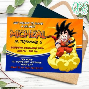 Baby Goku Invitation Customizable Template Instant Download