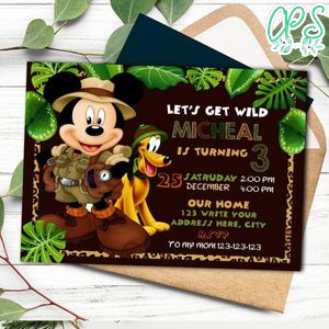 Disney Animal Kingdom Invitation Customizable Template Instant Download