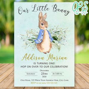 Editable Peter Rabbit Birthday Invitations For Boy Instant Download