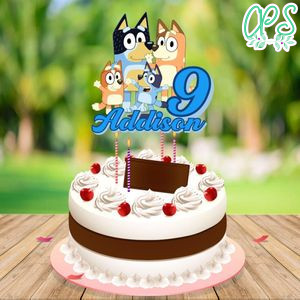 Printable Bluey Birthday Cake Topper Template Instant Download