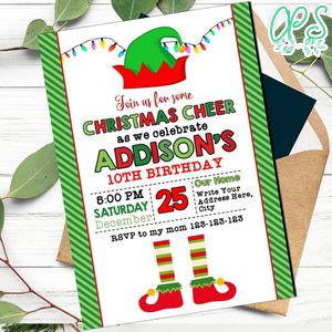 Elf Invitation Customizable Template Instant Download
