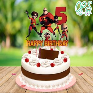The Incredibles 2 Birthday Cake Topper Template Printable Instant Download