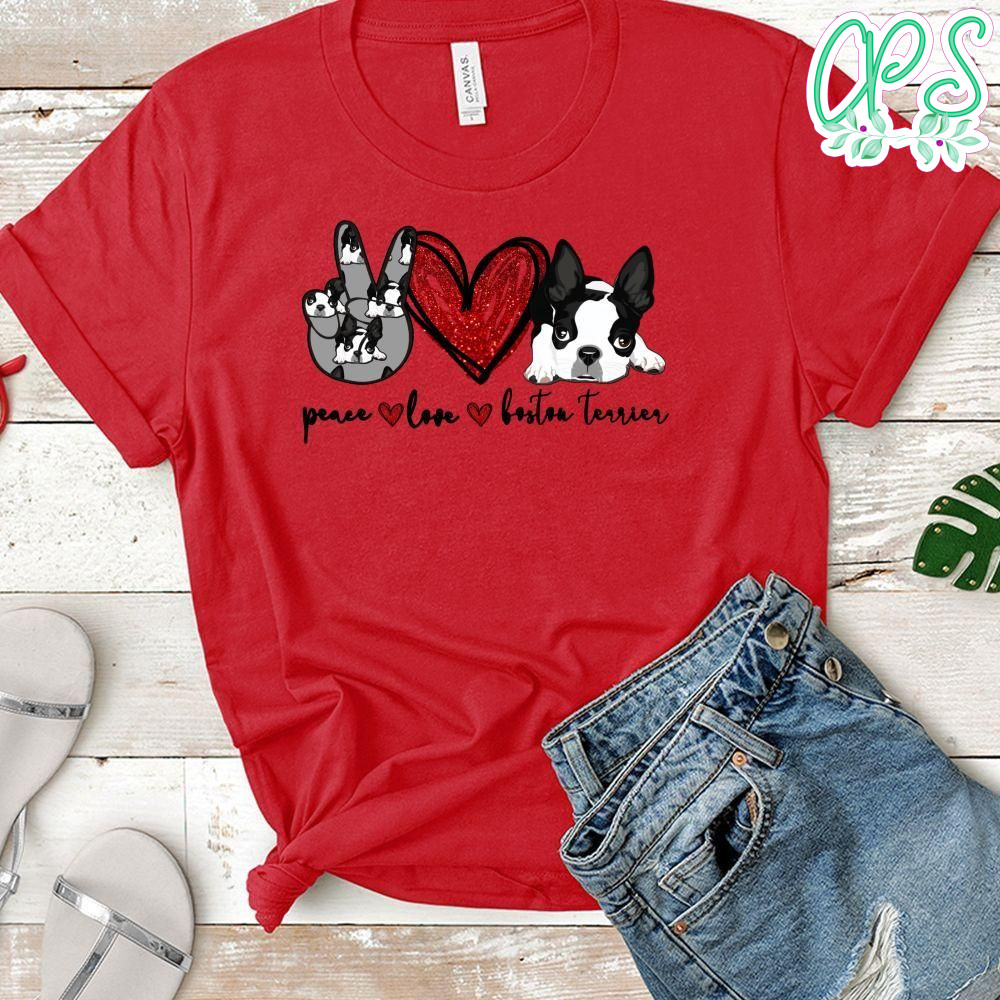 Peace love Boston Terrier PNG file template