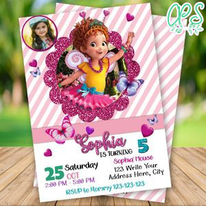 Editable Fancy Nancy Birthday Party Invitation With Photo Instant Download