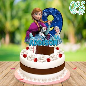 Frozen Elsa and Anna Birthday Cake Topper Template Printable Instant Download