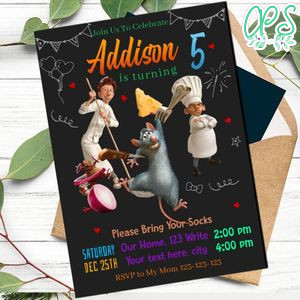 Ratatouille Movie Invitation Template to Print at Home Instant Download