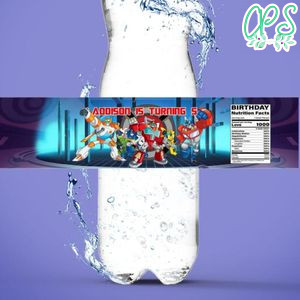 Rescue bot Water Bottle Label Template to Print at Home Instant Download