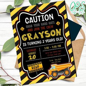 Caution Birthday Invite Template to Print at Home Instant Download