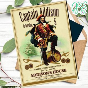 Captain Morgan Birthday Invitation Template to Print at Home Instant Download