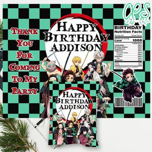 Demon slayer Chip Bag Digital File Printable Instant Download