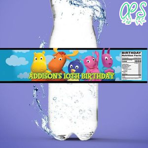 Backyardigan Water Bottle Label Template to Print at Home Instant Download