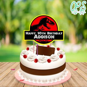 Jurassic Park Birthday Cake Topper Template Printable Instant Download