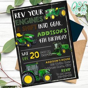 Tractor Birthday Invitation Instant Download